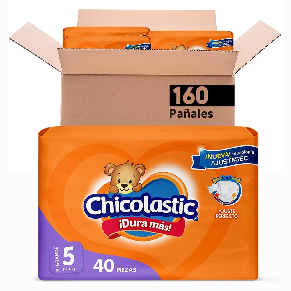 Chicolastic Classic Pañal Talla 4, 160 Piezas (7-13 kg) - XL (Paquete de 160)
