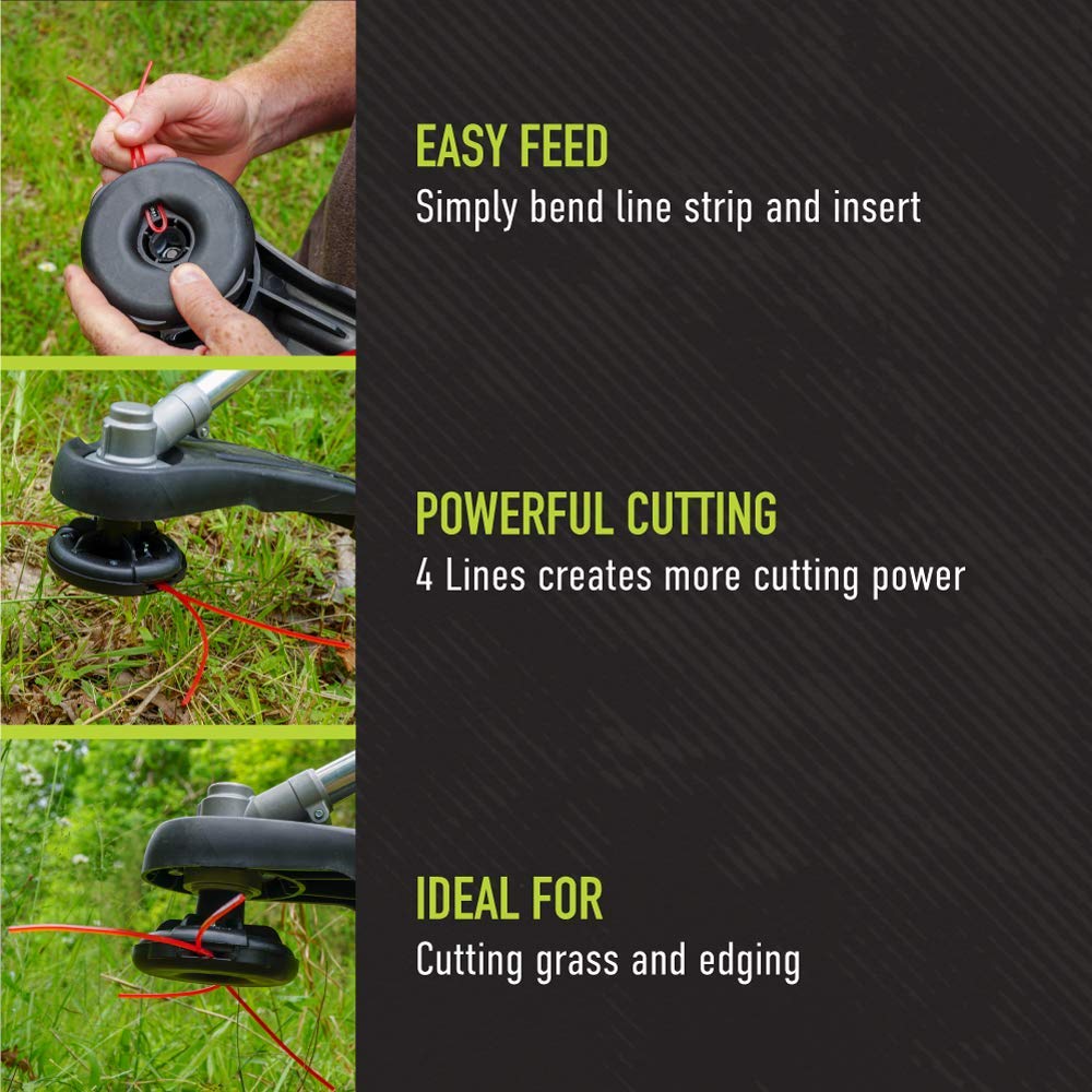 WEED WARRIOR Cabezal de recortadora universal negro para tareas duraderas, recortes, bordes y malas hierbas, funciona con gas