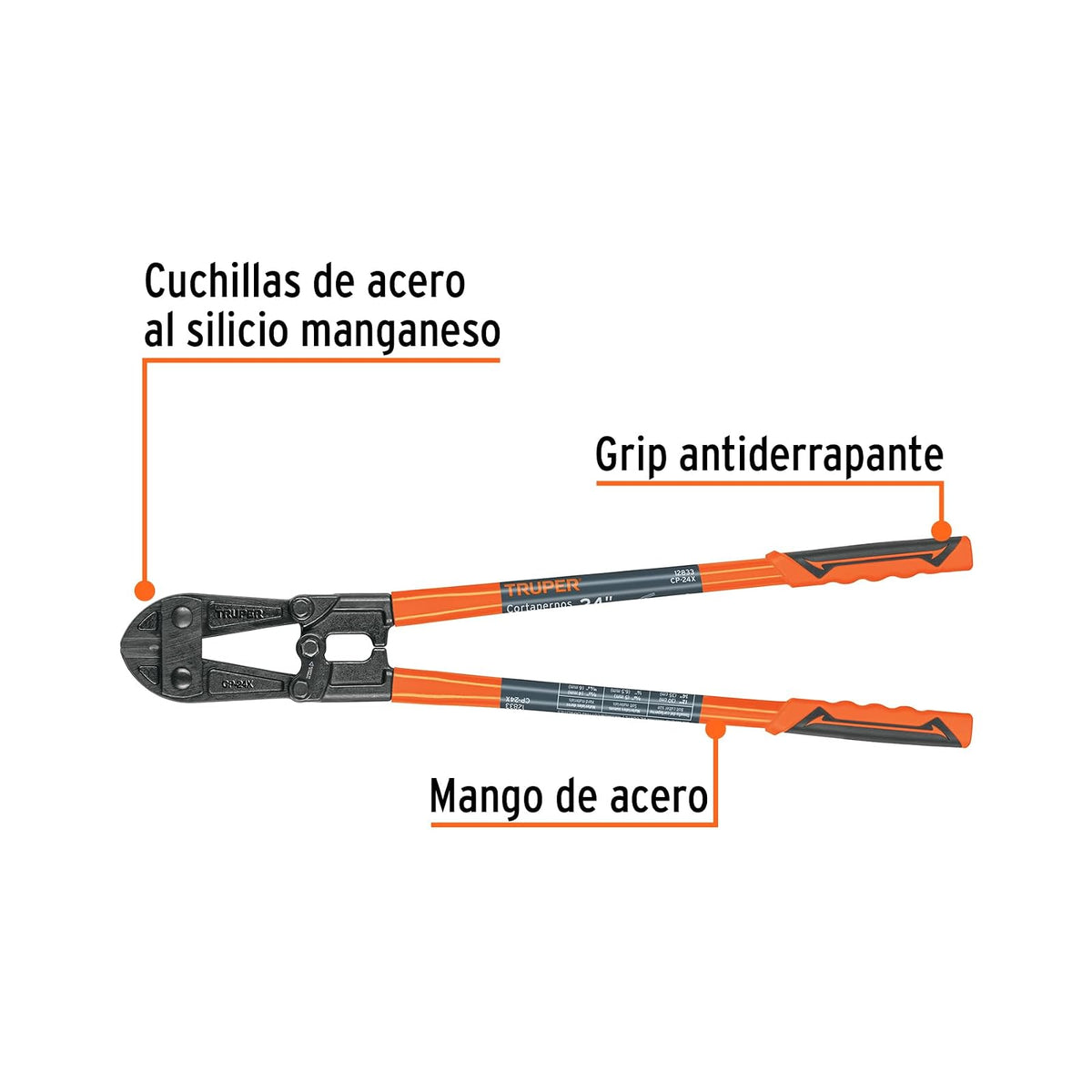 Truper CP-24X, Cortaperno 24", cuchilla fabricada en acero al silicio