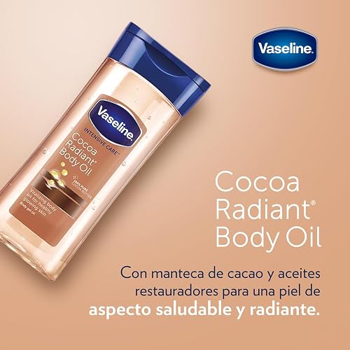Vaseline - Aceite Corporal en Gel Cocoa Radiant (200 ml), Hidratación Profunda con Brillo Natural, Enriquecido con Cacao Puro