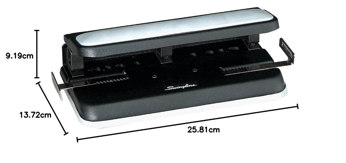 Swingline Perforadora Easy Touch, Ajustable 2/3 Perforaciones para Uso Intenso, Negro/Gris. P5110