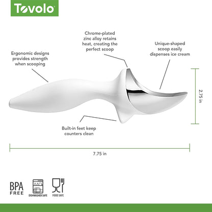 Tovolo Cuchara inclinable (Blanca) - Gadget de Cocina y Herramienta para golosinas congeladas, Helados, sorbetes, gelatina/Utensilios de Regalo y 1 EA