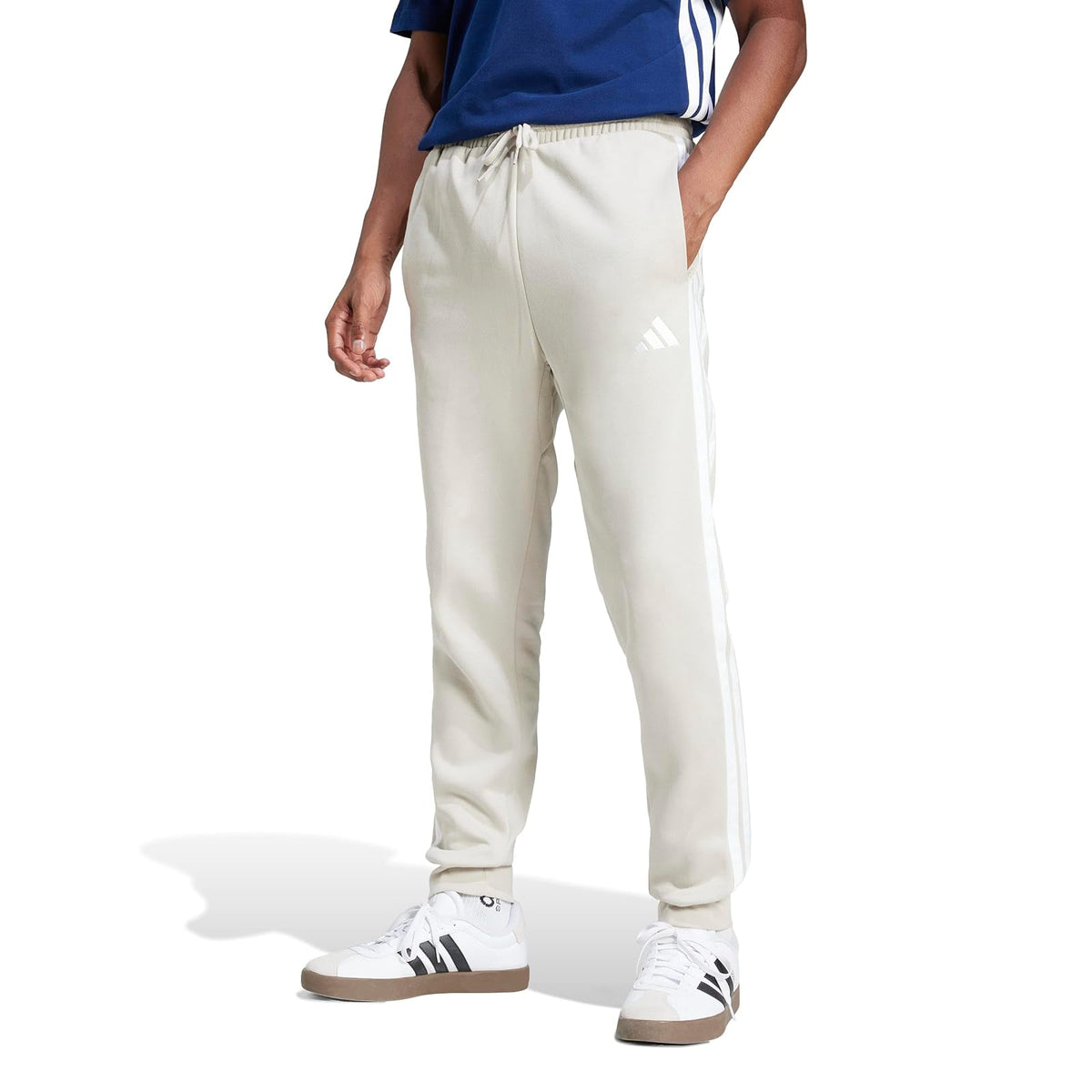 adidas Essentials 3-Stripes Fleece Sportswear Pants Pantalones Hombre - G - Wonder Alumina - White