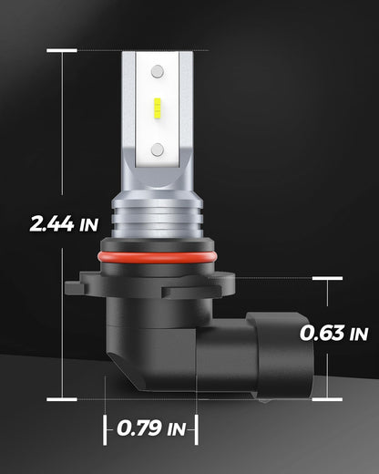 Marsauto H10 9145 Foco LED Antiniebla 9140 Chips CSP 6000K Blanco Frío 360° Pack 2