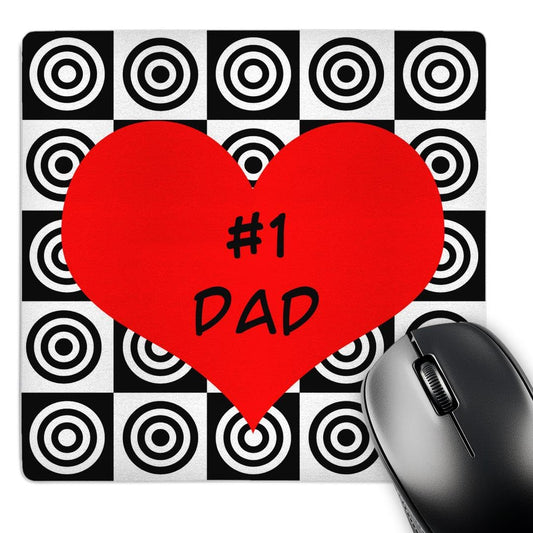3dRose 8 x 8 x 0.25 Inches Mouse Pad, No.1 Dad Design Red (mp_6146_1)