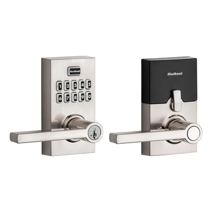 Kwikset SmartCode 917 Cerradura Electrónica con Teclado, Palanca Halifax - Níquel Satinado - Contemporáneo
