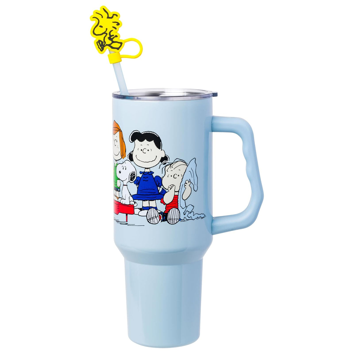 Silver Buffalo Star Wars Vaso Térmico con Popote y Asa, 40 oz - 40 Ounces - Azul - Blanco