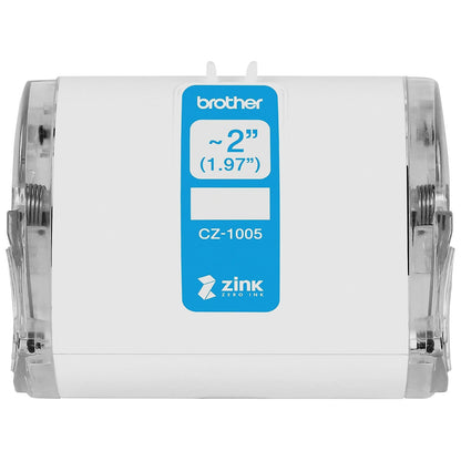 Brother Genuine CZ-1005 - Rollo de etiquetas de 5 m de largo con tecnología ZINK Zero Ink