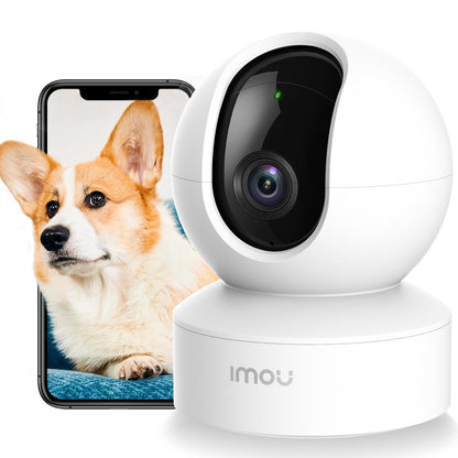 Imou IPC-DK2N Cámara de Seguridad Interior WiFi 2.4GHz con Detección Humana, Visión Nocturna Infrarroja, Alarma Sonora y Audio Bidireccional, Blanco Vigilancia Cámara
