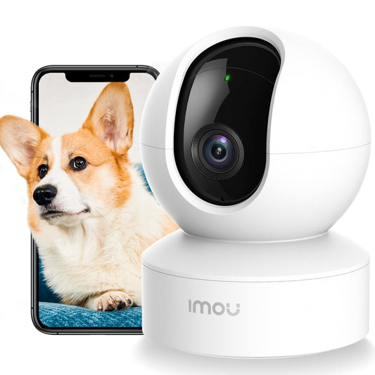 Imou IPC-DK2N Cámara de Seguridad Interior WiFi 2.4GHz con Detección Humana, Visión Nocturna Infrarroja, Alarma Sonora y Audio Bidireccional, Blanco Vigilancia Cámara