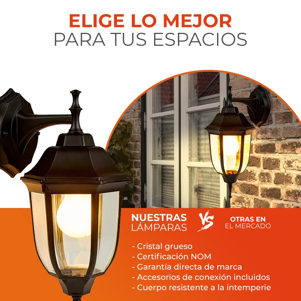 Tecnolite Lámpara LED de Exterior H-1190/S, Base E27, IP44, 100-240 V, Satinado