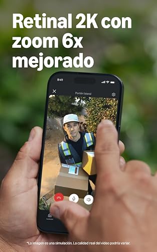 Cámara para exteriores 2K Ring inalámbrica (último modelo): seguridad para tu casa o negocio, video Retinal 4K de gran angular, zoom 6x mejorado, visión nocturna (blanco)