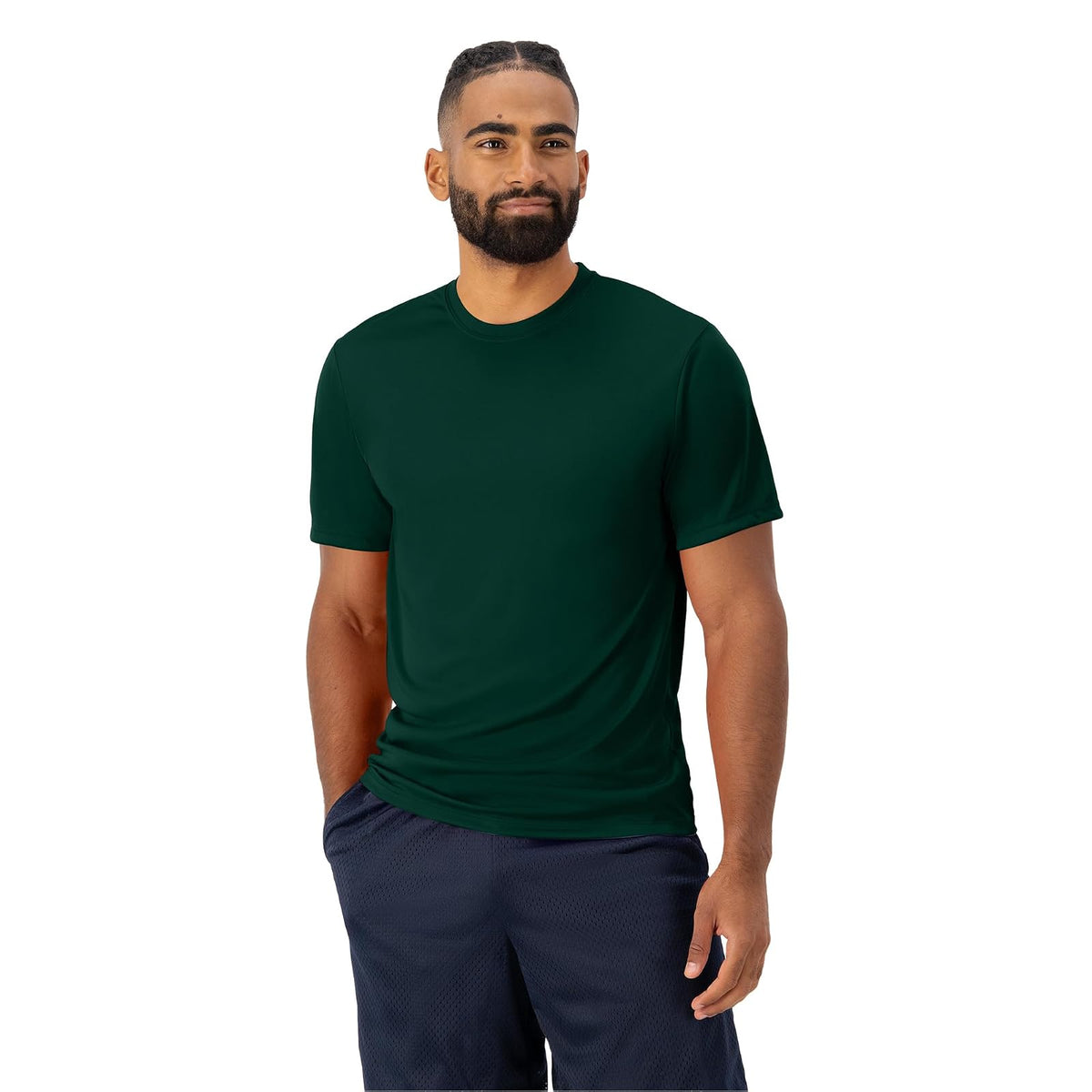 Hanes Playera Deportiva para Hombre con Tecnología Cool-Dri, Manga Corta Transpirable para Entrenamiento o Running, Color - XL - Verde