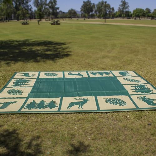 Alfombrillas reversibles 226094 verde/beige 6' x 9 RV al aire última intervensión Camping Patio Wilderness Hunter