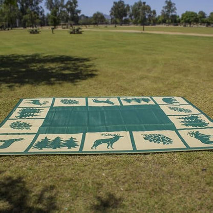 Alfombrillas reversibles 226094 verde/beige 6' x 9 RV al aire última intervensión Camping Patio Wilderness Hunter
