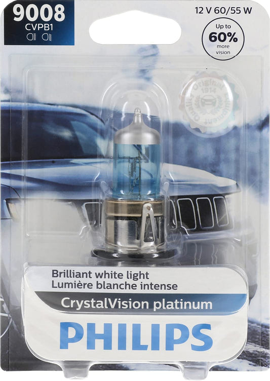 Philips Automotive Lighting 9008CVPB1 CrystalVision Platinum Foco para Faros Delanteros, Blanco