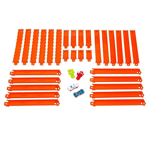Hot Wheels Pista de Juguete 3+ | Incluye 760 cm de pista para montar, configuraciones variadas, 2 automóviles metal 1:64, JDW42
