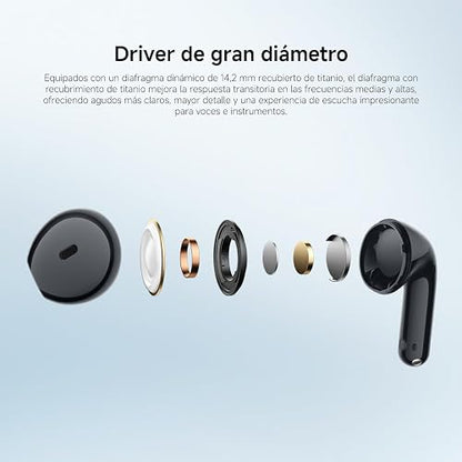 XIAOMI REDMI Buds 8 Active - TWS Bluetooth Semi-intraauriculares, Driver de Titanio de 14,2 mm, bajo Potente, 37h de autonomía, conexión Dual a 2 Dispositivos, 5 EQ, Bluetooth 5.4, IP54, Azul