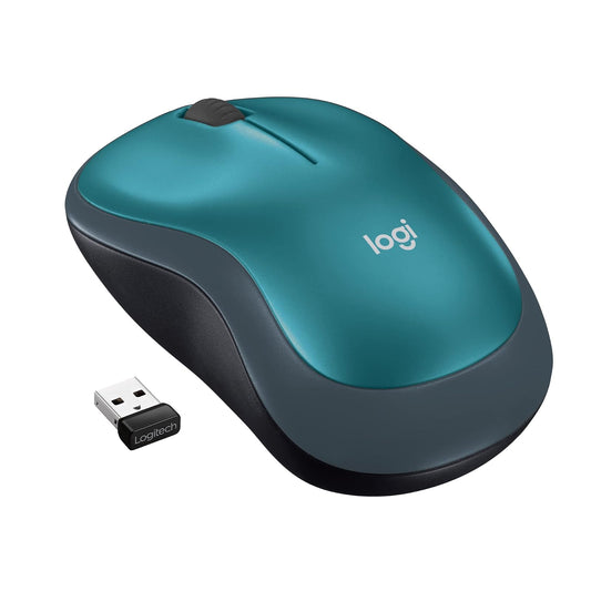 Logitech M185 Mouse Inalámbrico, 2.4GHz con Mini Receptor USB - Azul + M185 Mouse Inalámbrico, 2.4GHz con Mini Receptor USB, Batería de 12 Meses, Seguimiento Óptico- Rojo