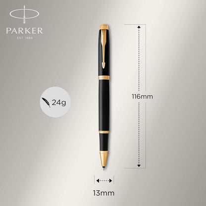 Parker IM Bolígrafo, Negro (Black and Gold), Punta Fina
