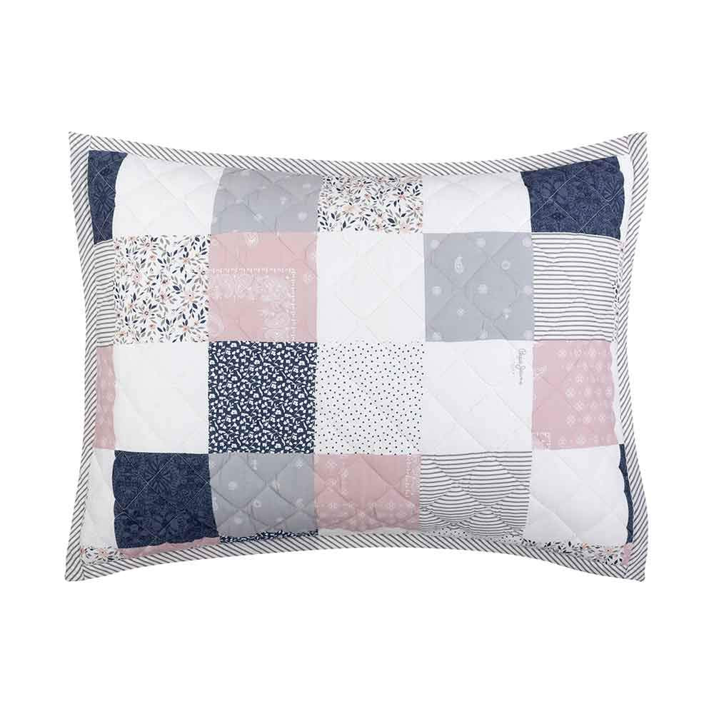 Pepe Jeans, Quilt Individual 100% Algodón, Color Azul, rosa y blanco, Agustina.