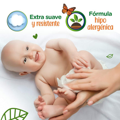 Bio Baby Pañales, Talla Chica/2, 160 Pañales + Toallitas Húmeda, 12 paquetes con 80 piezas, 960 toallitas
