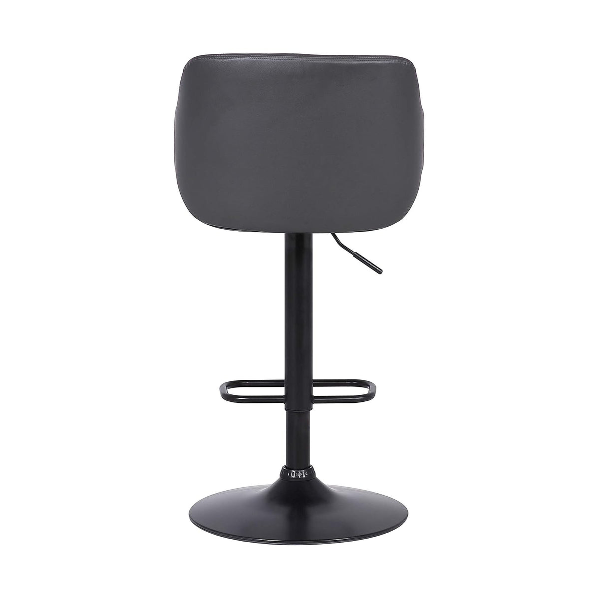 Armen Living LCTOSWBAWABL Toby Taburete Giratorio de Piel sintética, Ajustable, Negro, Cromo, Nogal