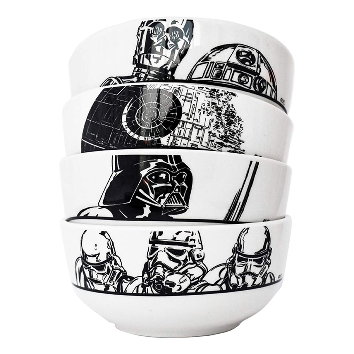 Fun Kids 2415-3089 Juego de Vajilla Disney Star Wars de Porcelana para 4 Personas 12 Piezas Blanca