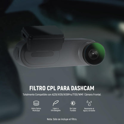 NEEWER Filtro CPL Dashcam Compatible con VIOFO A229/A139/A139Pro/T130/WM1, Accesorios Filtro Polarizador Circular Dash CAM, Reduce Reflejos y Deslumbramiento/Mejora el Contraste/Vidrio Óptico HD