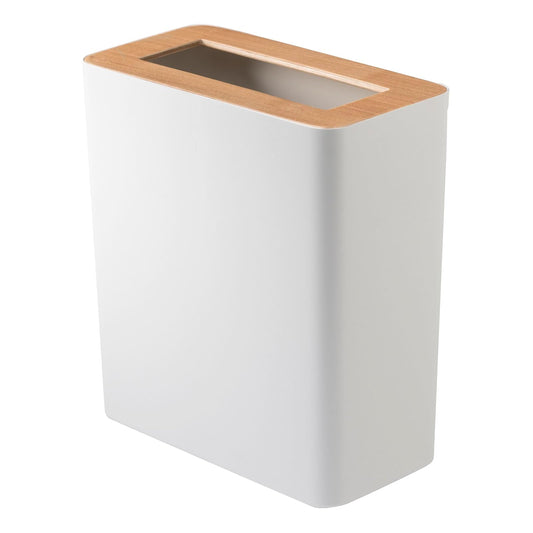 YAMAZAKI Home Slim Steel + Wood | Bote de basura, talla única, ceniza