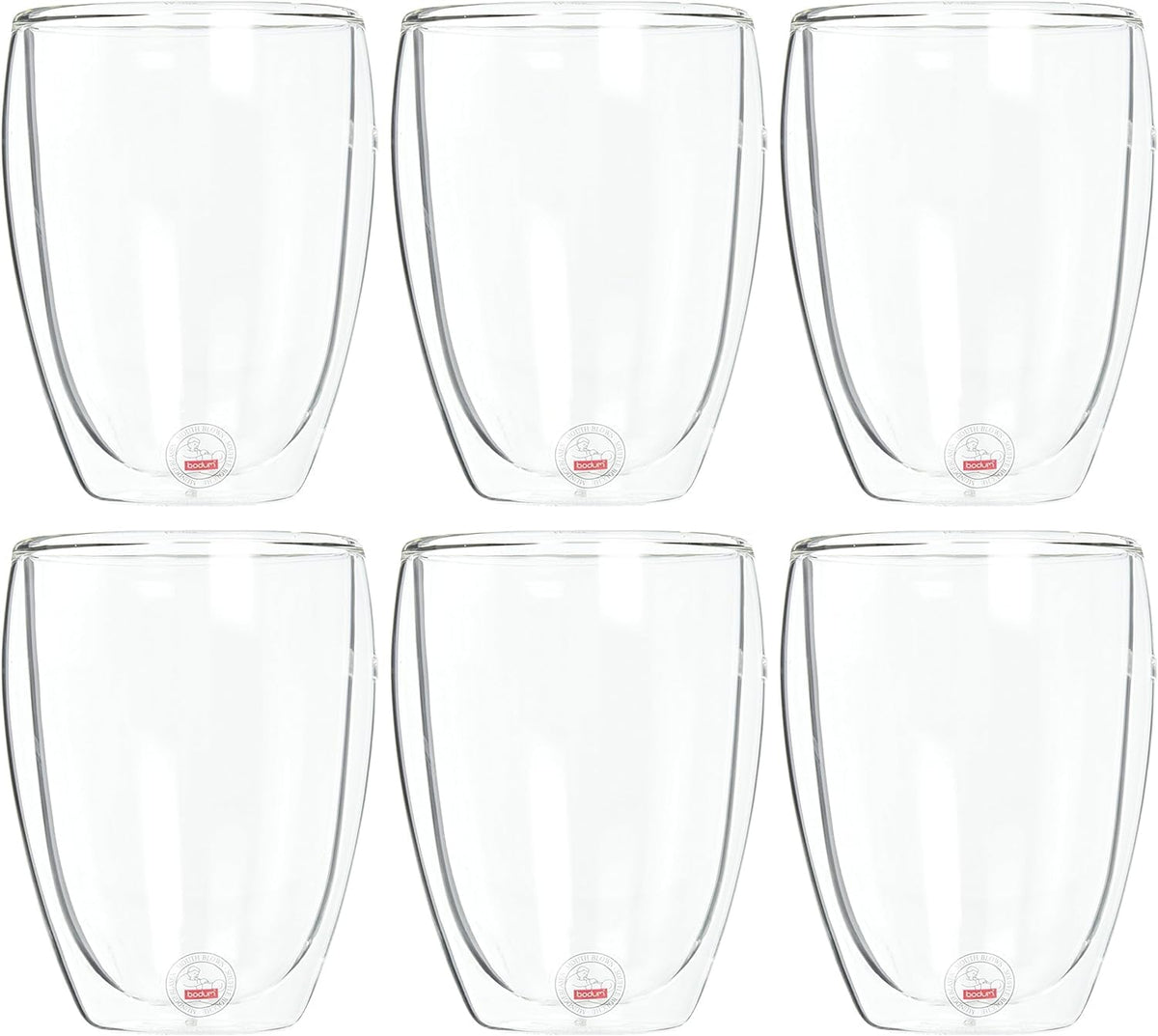 Bodum - 4559-10-12US Bodum Pavina Double Wall Insulated Glasses, 12 Oz. (6-Pack), Clear