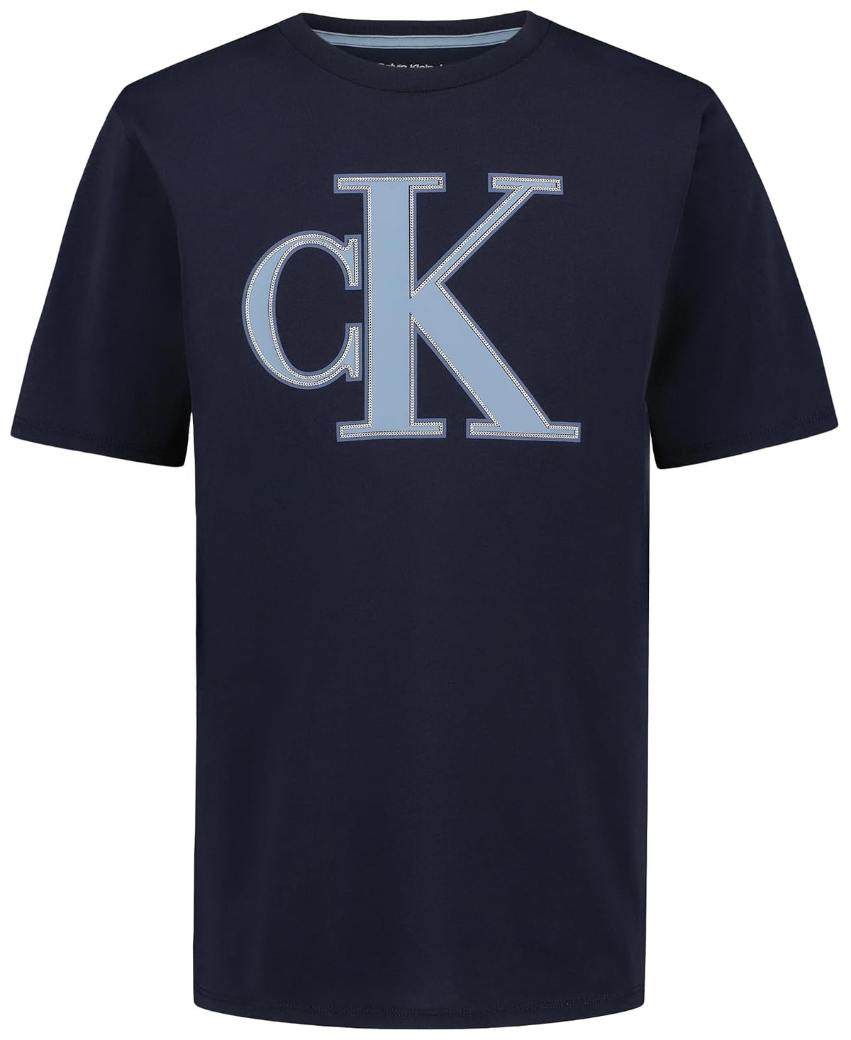 Calvin Klein Playera de Manga Corta con Logotipo para Niño - Zafiro oscuro de punto de cadena - 14-16