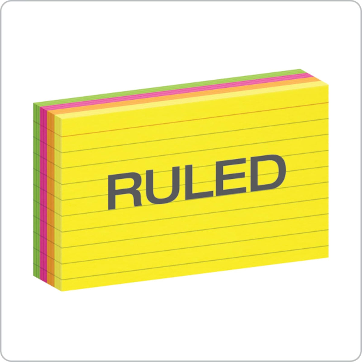 Oxford Extreme 04736 - Tarjetas de índice, 7.6 x 12.7 cm, varios colores, 100 por paquete, 300 unidades, Assorted (Glow Orange, Glow Pink, Glow Green, Gloe Yellow), 3 x 5 1-Pack