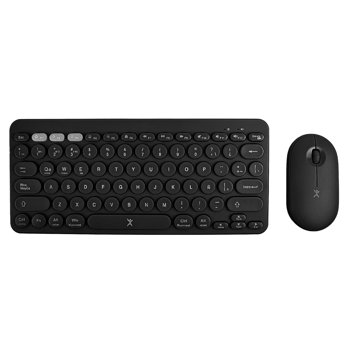 PERFECTCHOICE Kit de Teclado y Mouse Inalámbrico Bluetooth Dual 2.4GHz PC-201397 Froyo Color Negro