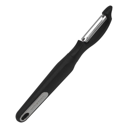 Vasconia - Exprimidor Grande de Limones Básicos Color Negro, Hecho de Aluminio Anodizado de Gran Resistencia + 4027693 Pelador en D de Frutas y Verduras, Negro, One Size