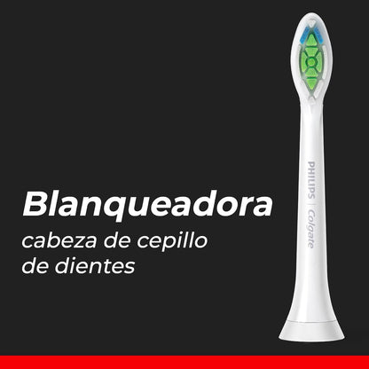 Philips Colgate Repuesto Cepillo Eléctrico SonicPro 2 pack | Hasta 100% Menos Manchas en Solo 7 Días, Eliminan Manchas Superficiales, Blanquean y Pulen los Dientes