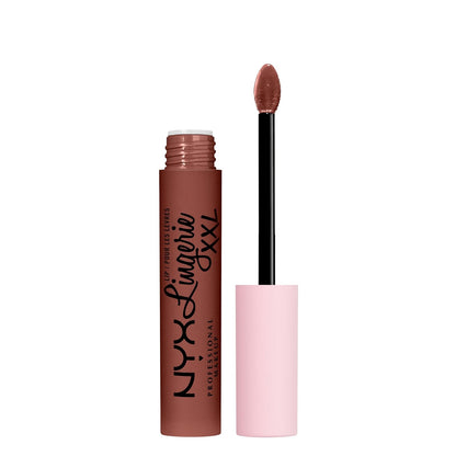 NYX Professional Makeup Lip Lingerie XXL Labial Líquido Mate Tono Rosa Nude - Marrón Cálido Nude