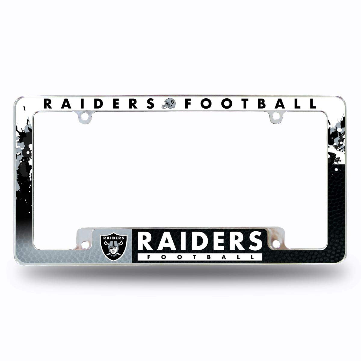 Rico Industries Marco de Placa Cromado con Licencia Oficial NFL - Primaria de Los Raiders de Las Vegas - Primario