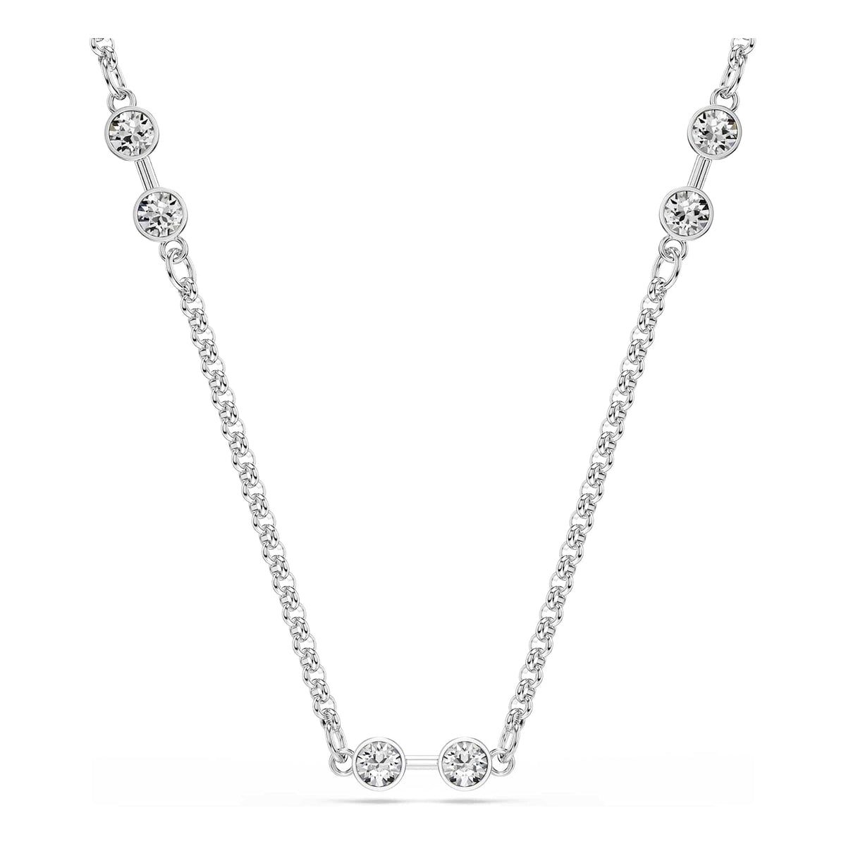 Collar Swarovski Remix, corte redondo, blanco, baño de rodio
