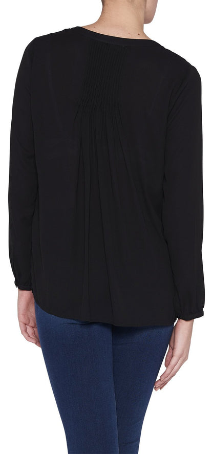NYDJ Women's 3/4 Sleeve Pintuck Blouse