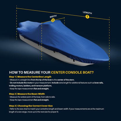 Seal Skin Covers Funda para Barco con Consola Central, Impermeable, Protección para Todo Clima, Cubierta de Grado Marino para Barcos de 21'-22' de Largo y hasta 106" de Ancho con Correa y Hebilla