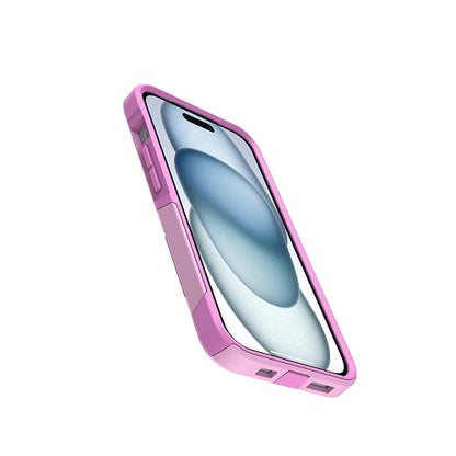 Otterbox Funda para iPhone 16E, Serie 15, 14 Y 13 Commuter - Run Wildflower (), Delgada Y Resistente, Apta para El Bolsillo, con Protección De Puertos Rosa