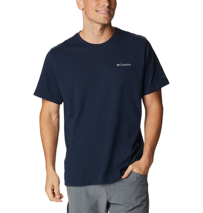 Columbia Thistletown Hills Camisa de Manga Corta para Senderismo, Hombre - jaspeado azul marino collegiate - CH