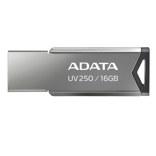 ADATA 16 GB Memoria Flash USB 2.0 Color Plata con Negro (Modelo UV250)