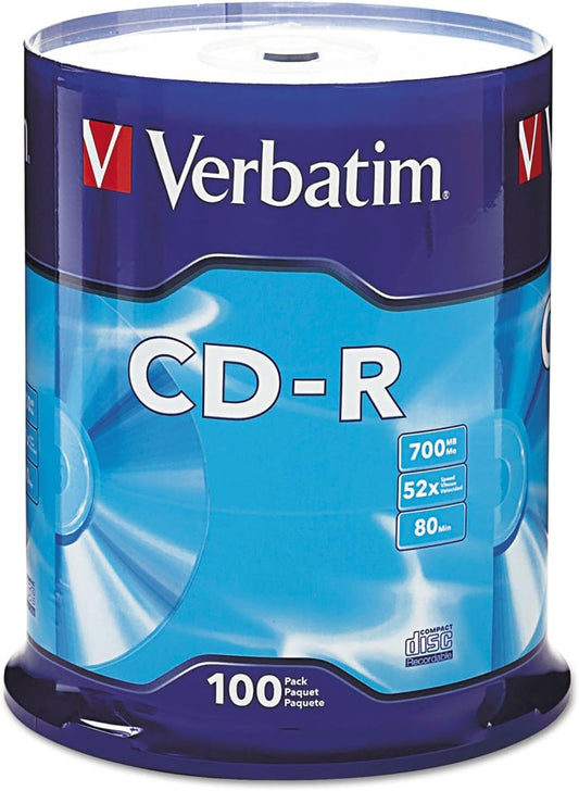 Verbatim 97458 Discos Compactos Grabables (CD-R), 700 MB, 52x, 80 min., Torre de 100 Unidades