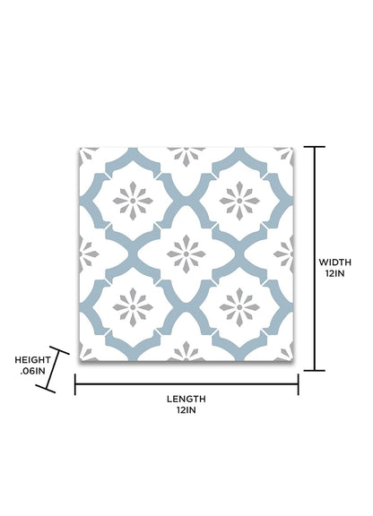 FloorPops FP2943 Alfama - Azulejos de piso para despegar y pegar, multicolor, azul