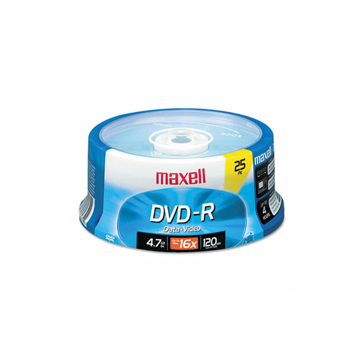 Maxell 638010 Superior Archival Life Digital Storage Playback Write Once DVD-R 4.7 Gb Spindle 25 Pack