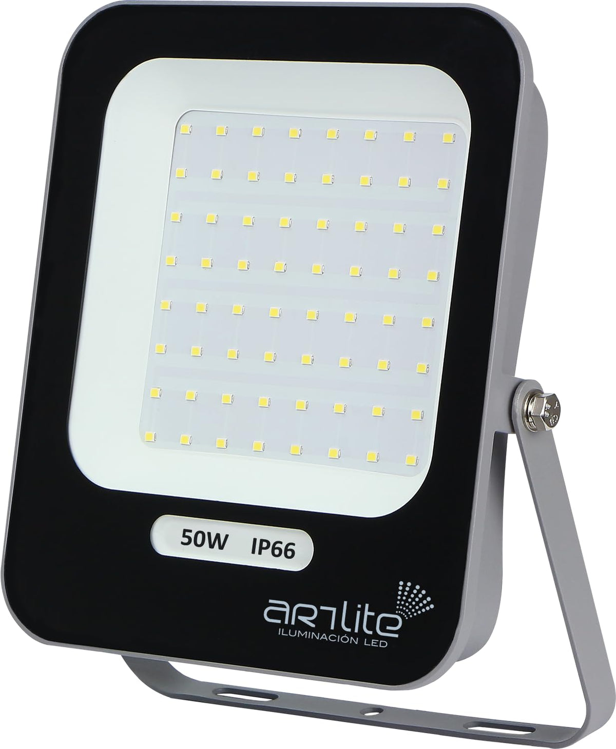 Reflector LED Slim, ARE-005, 50W Blanco Frío 6500K, 5,500 lm, IP66 Exterior, Aluminio + Vidrio, Iluminación Jardines, Estacionamientos y Bodegas, Artlite