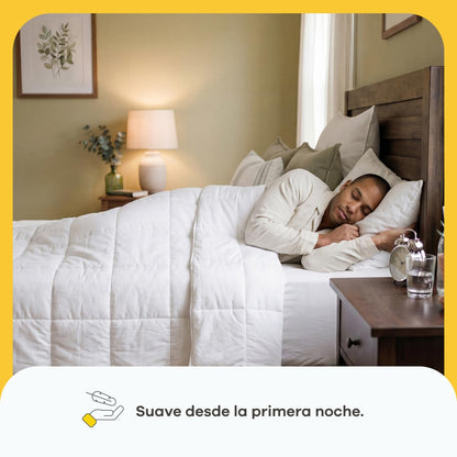 Nooz Edredón - Relleno de Duvet Essential de Microfibra Estilo Verano, Tamaño Individual. Edredón Acolchado con Plumón Alternativo, Ideal para épocas de Poco frío o Calor. Color Blanco