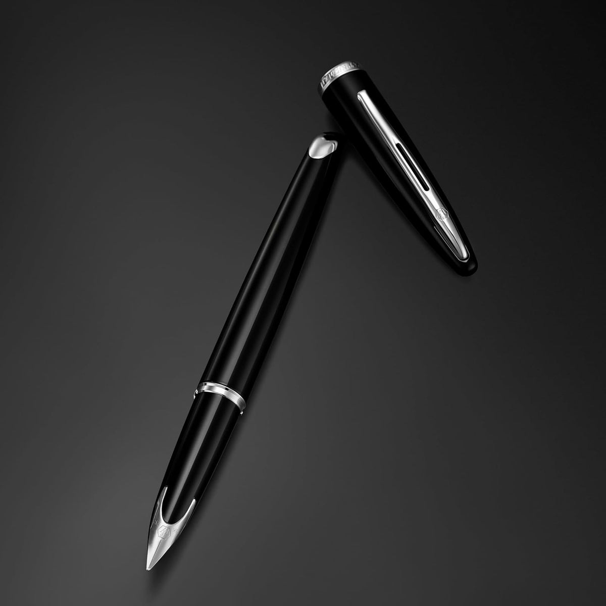 Waterman Carène Pluma Estilográfica, Negro (Black Sea), Punta Fina